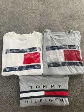 Tommy Hilfiger Kids Short-Sleeve Tee Set in White, Gray & Red